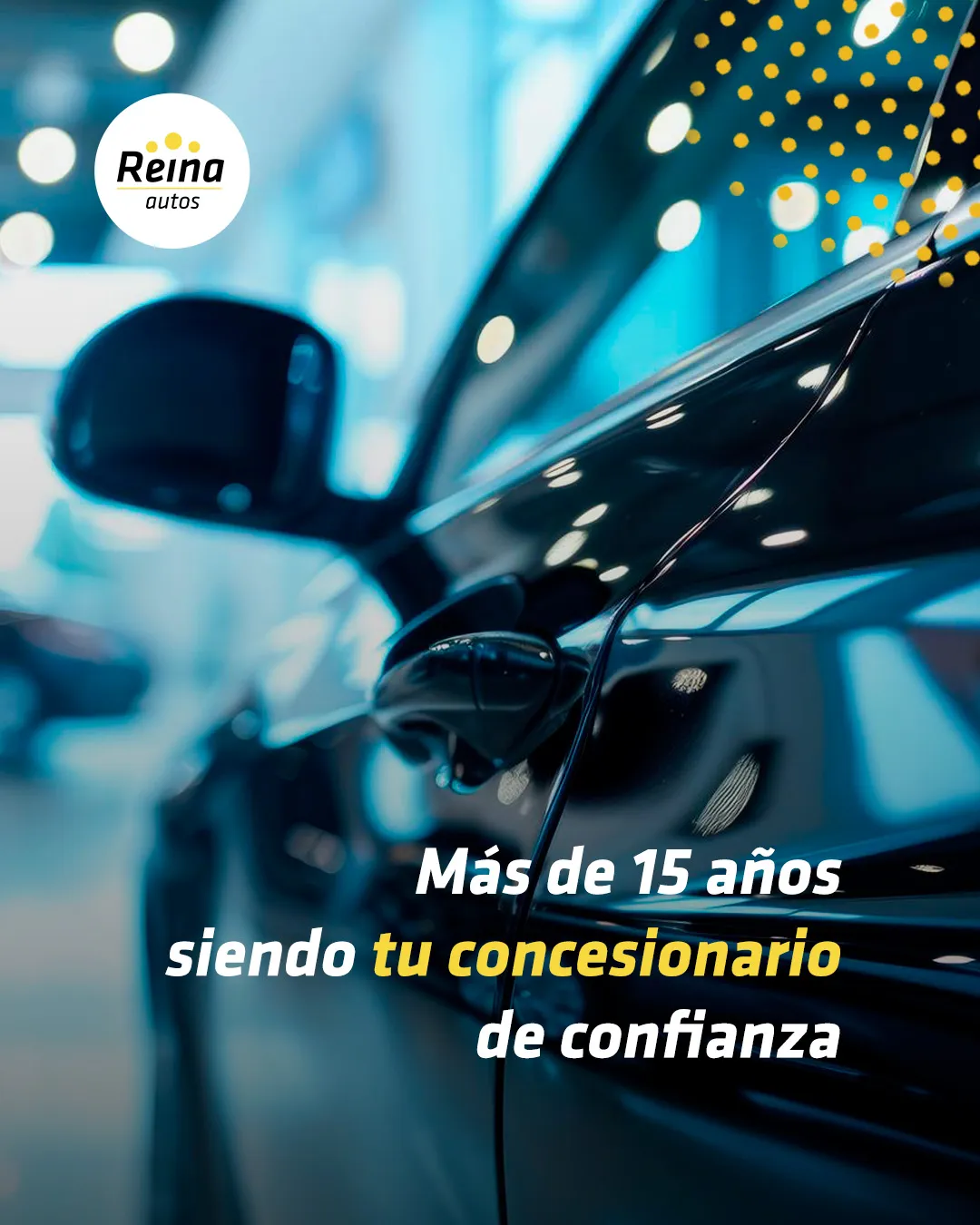 Coche de ocasión negro reluciente en el concesionario de confianza Autos Reina en Mijas